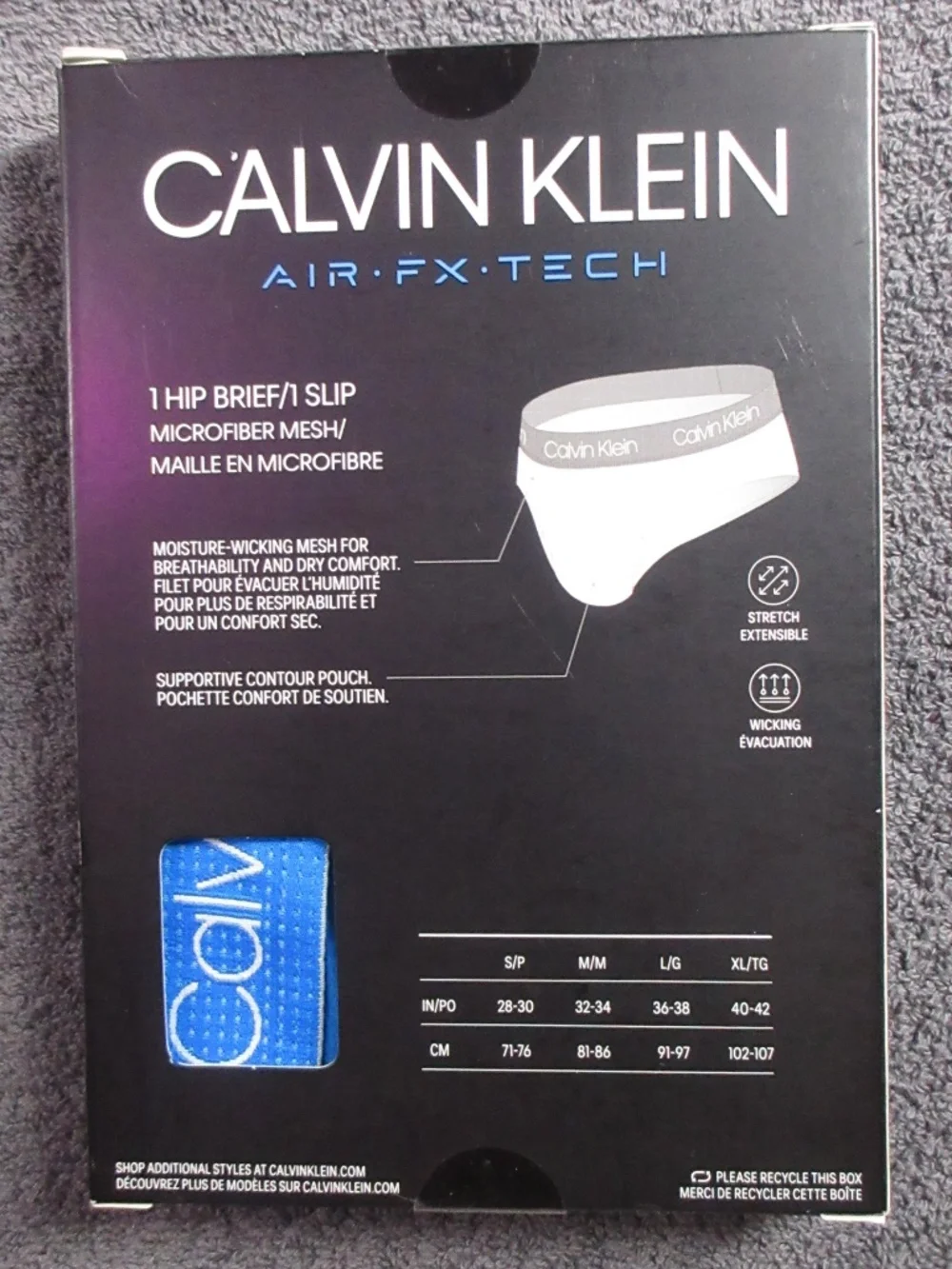 Calvin Klein Air FX Tech men's hip brief - perforated mesh fabric